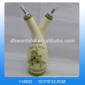 High-quality ceramic oil bottle with olive decal printing for tableware